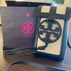 Tory Burch Miller Canvas Quadrant Phone Crossbody